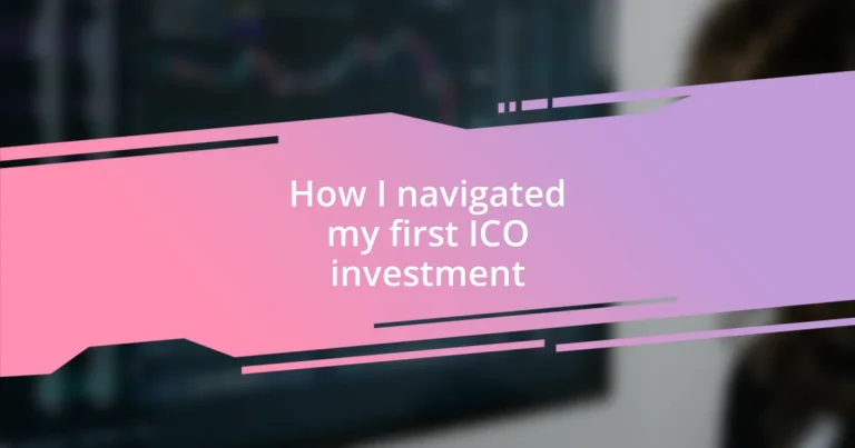 How I navigated my first ICO investment