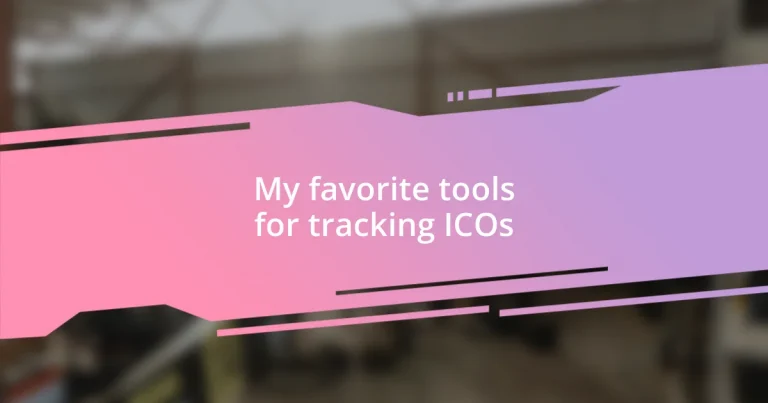 My favorite tools for tracking ICOs