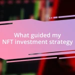 What guided my NFT investment strategy